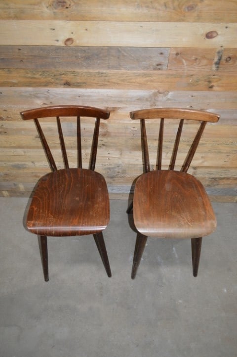 Retro Houten Stoelen Met Spijlen Set Van 2 image 6