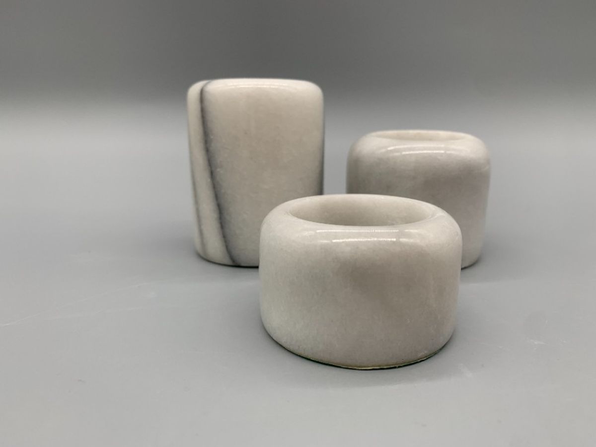 Set Vintage Marmer Theelichthouders 3 Stuks image 5