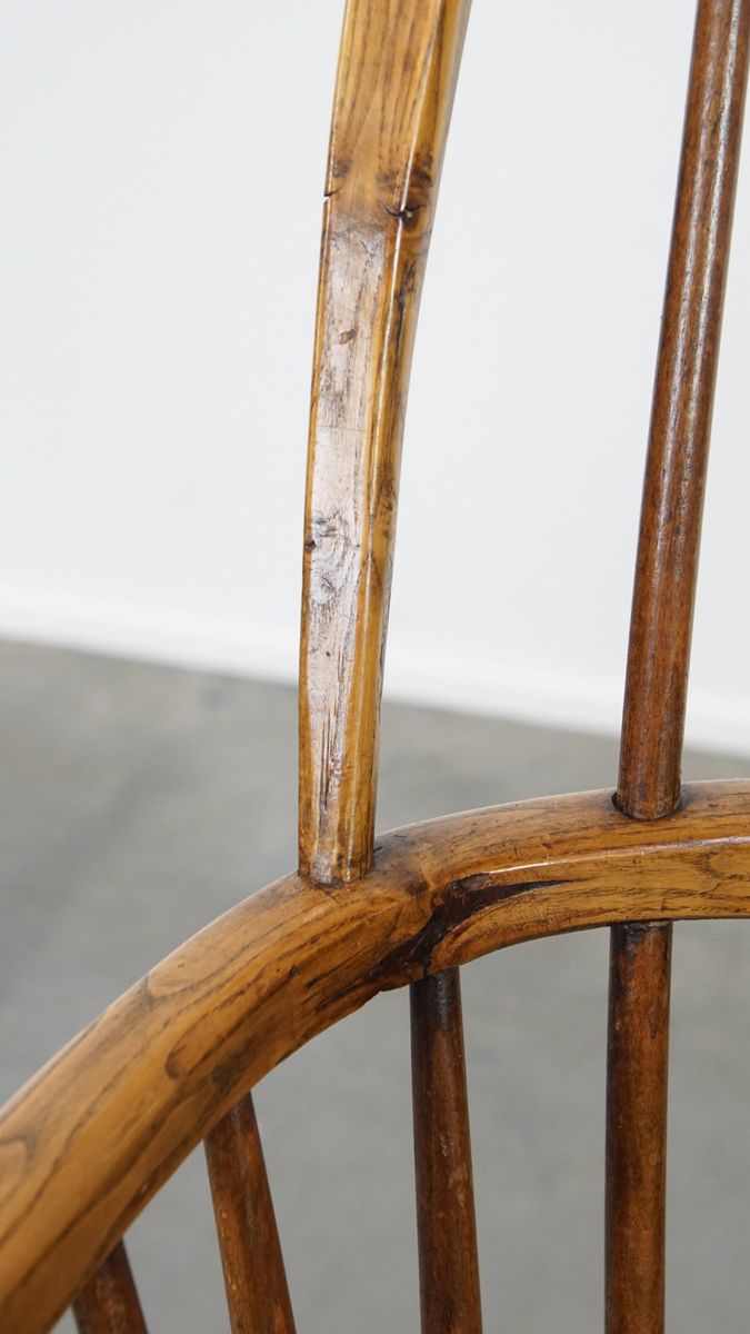 Leuke Antieke Engelse Windsor Stickback Chair Uit De 19e Eeuw Gemaakt Van Iepenhout image 9