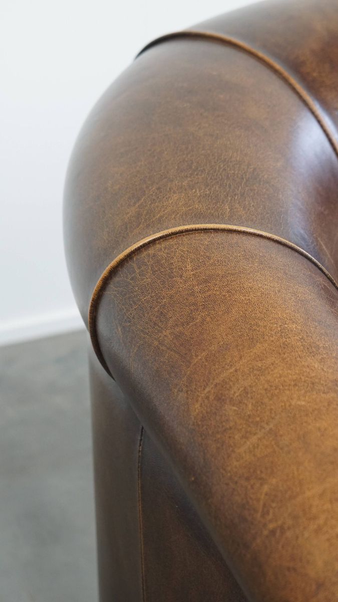 Charmante En Unieke Set Van 2 Schapenleren Clubfauteuils Met Een Comfortabele Zit image 14