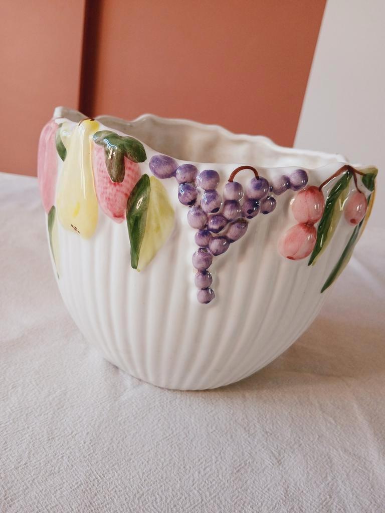 Vintage Bloempot Ribbel Fruit image 3