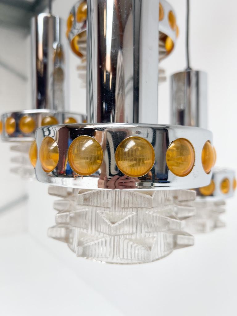 Massive Cascade Kroonluchter Met 4 Lichtpunten, 1970's image 8