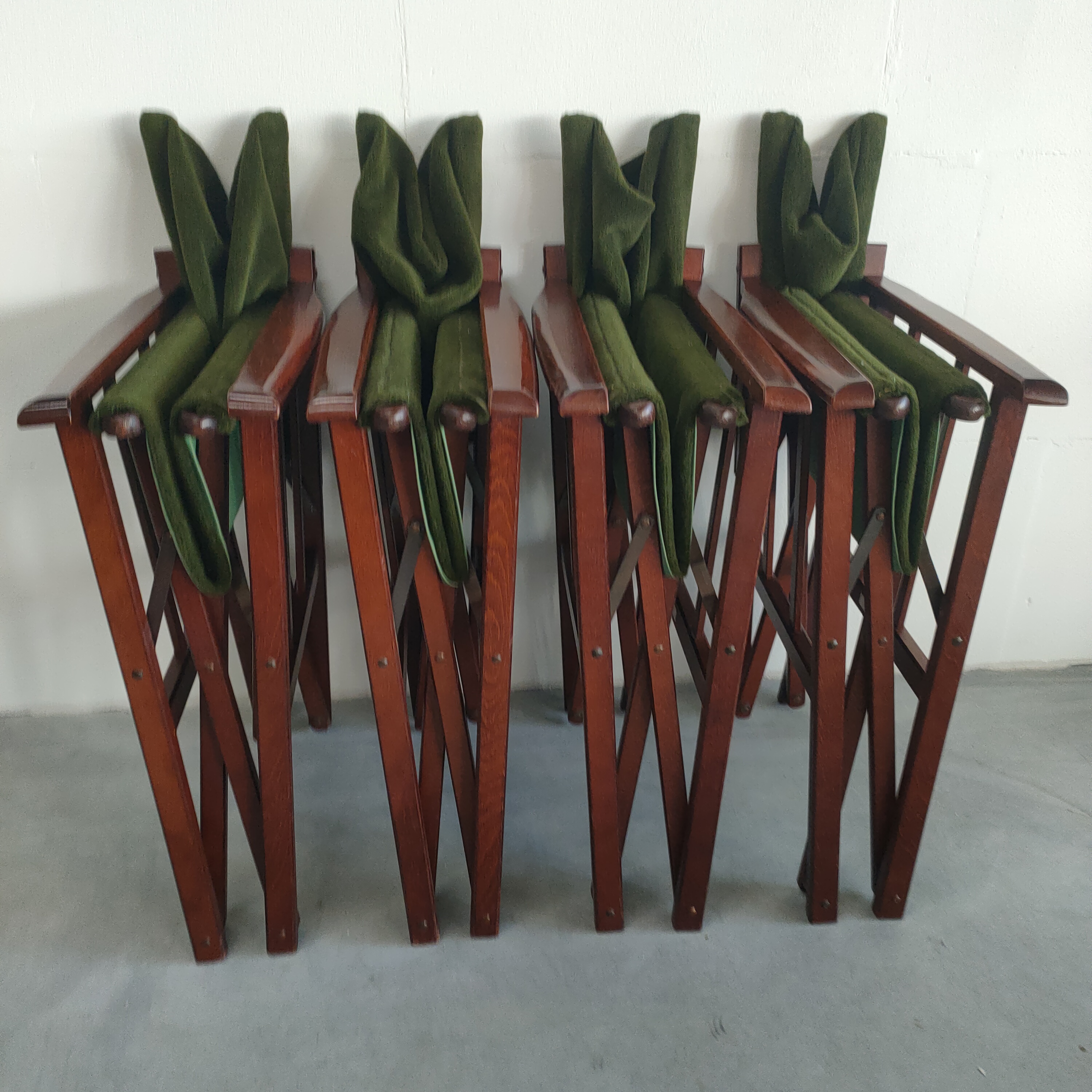 Unieke En Zeldzame Jaren 50 Green Brothers 'foldable' Regisseursstoelen Bridge Tafelset image 17