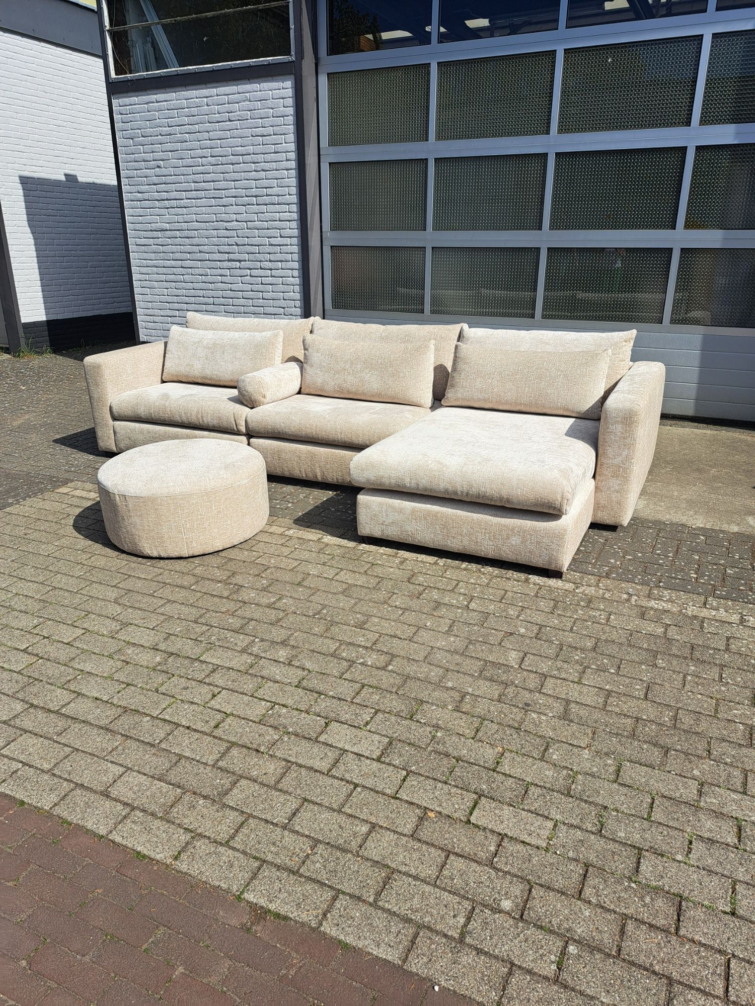 4x6 sofa – X2 Modulaire Hoekbank In Ecru Velours image 3