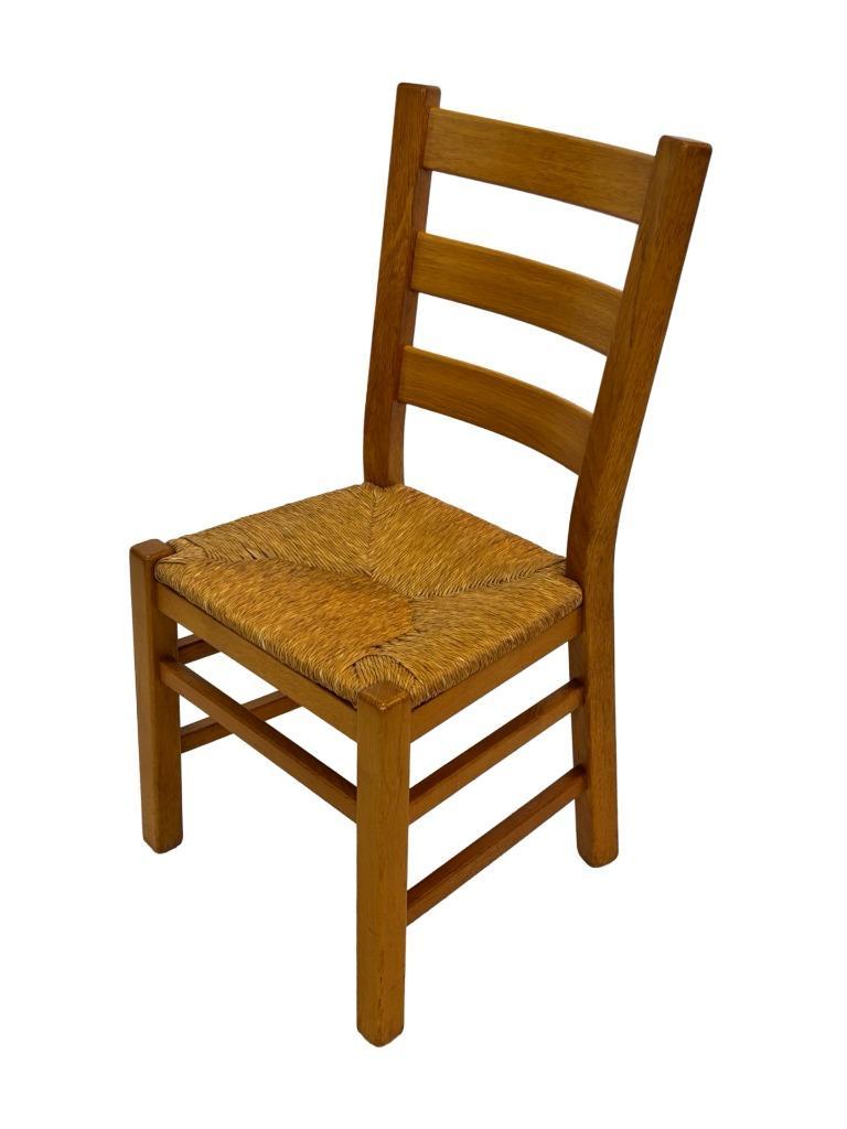 Vintage Set Van 6 Eetkamerstoelen Eiken En Riet Design image 15