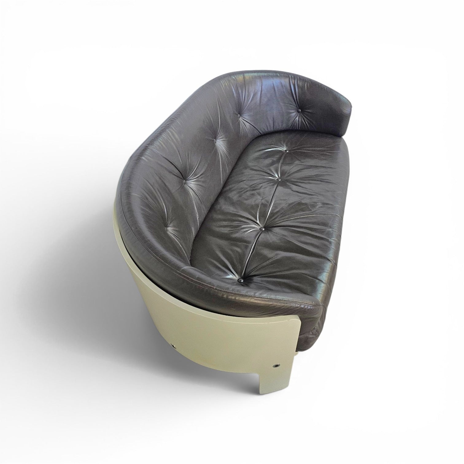 Bz49 Sofa By Hans Ell For 't Spectrum / 1970 / Dark Brown Leather image 2
