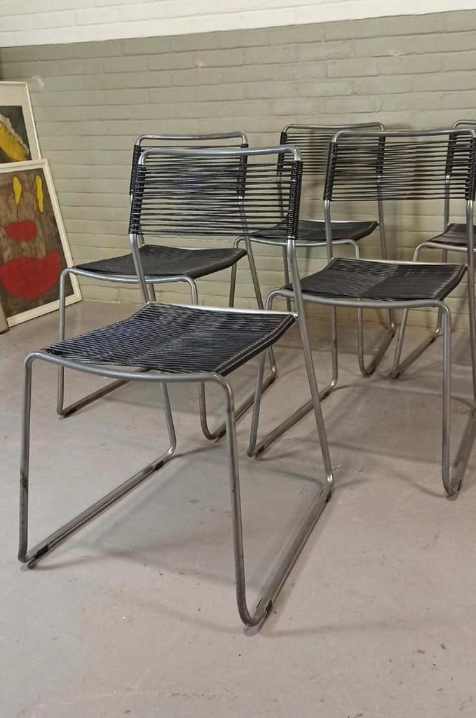 Set Van 6 Melker Spaghetti Stoelen, Lisa Norinder Voor Ikea image 12