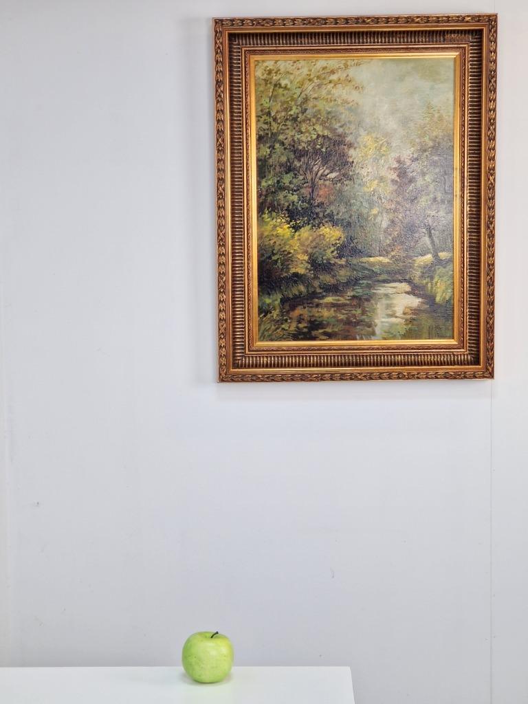 Bos Landschap Schilderij J. De Borge Olieverf Canvas Lijst image 5