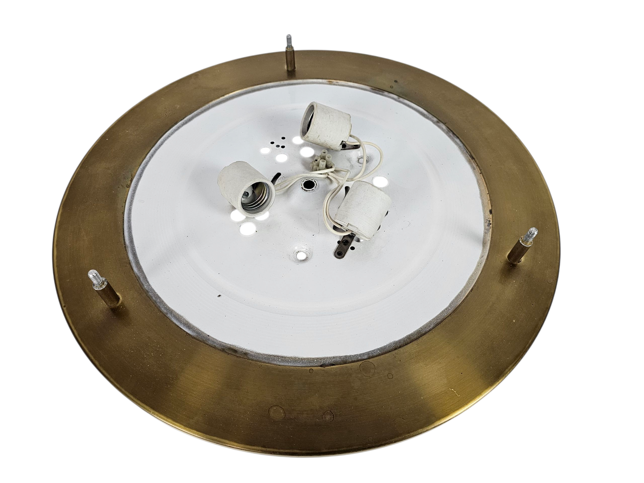 Hillebrand Leuchten - Hollywood Regency Stijl - 'frosted' Glas - Messing - 80's image 4