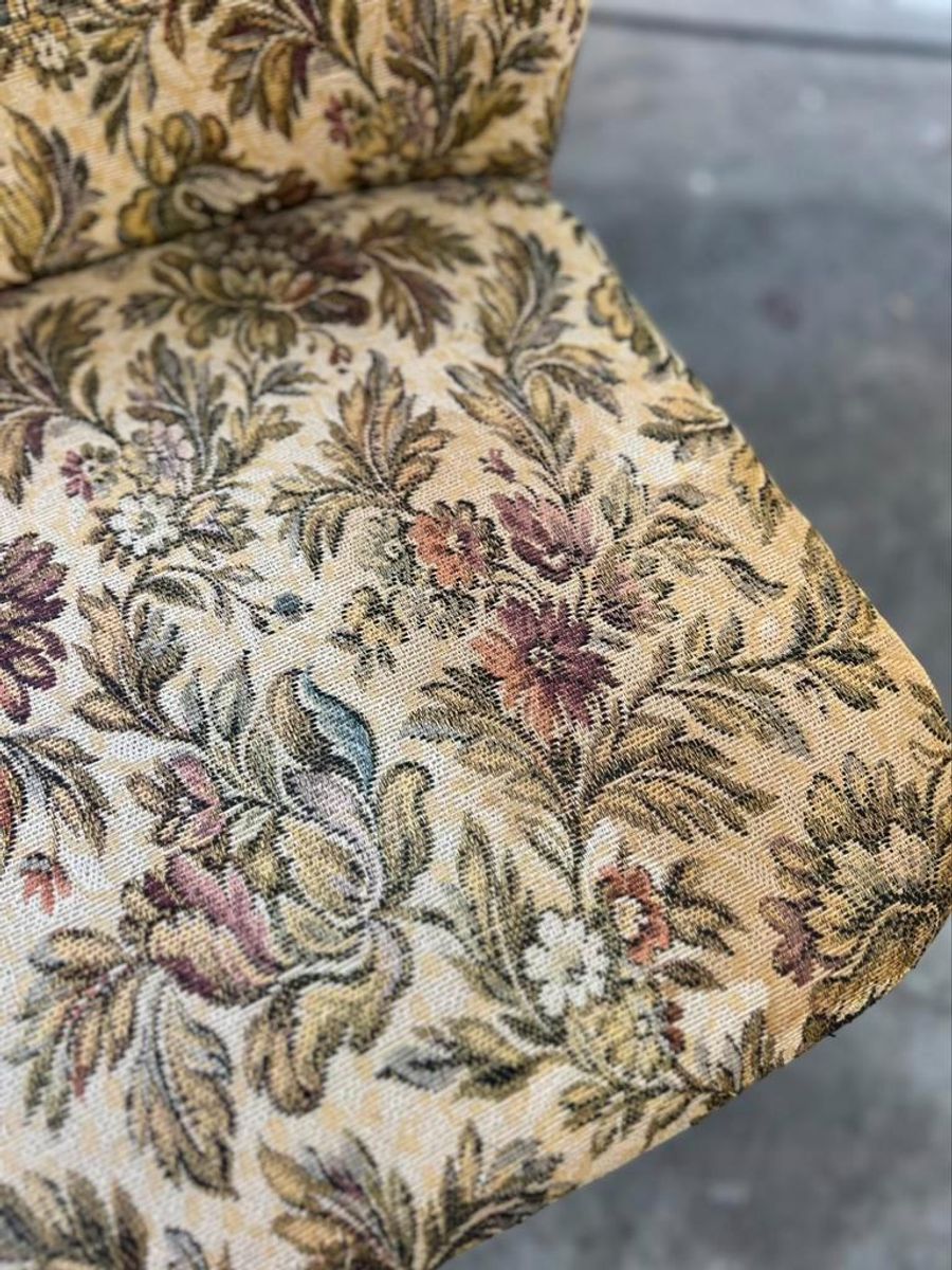 Vintage Gebloemde Cocktailstoel / Fauteuil / Eenzit image 8