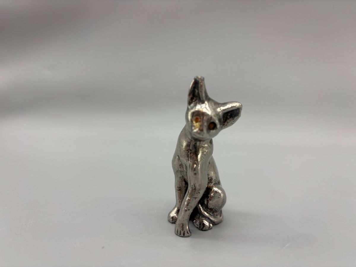 Zilveren Miniatuur Kat image 6