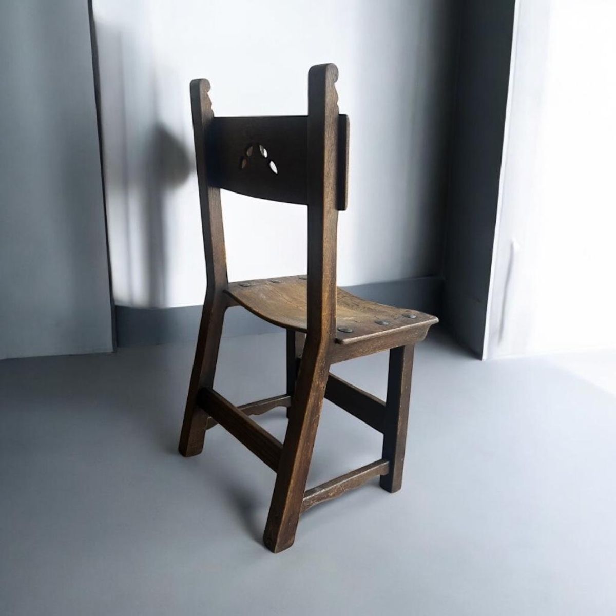 Set Van 6 Vintage Brutalist Eetkamerstoelen/ Spaanse Stoelen image 12