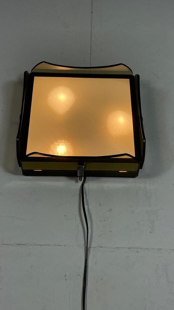 Vintage Italiaans Gerookt Glas Plafondlamp / Wandlamp image 4