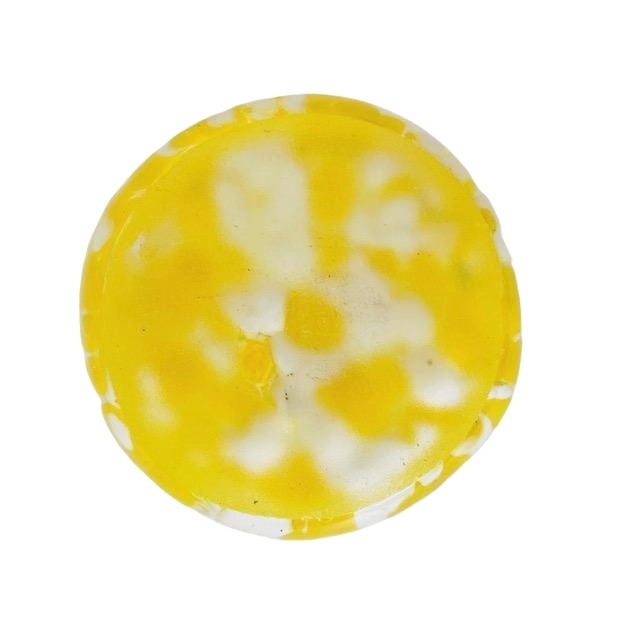 Vintage Glazen Vaas Murano Stijl Geel Wit Transparant image 6