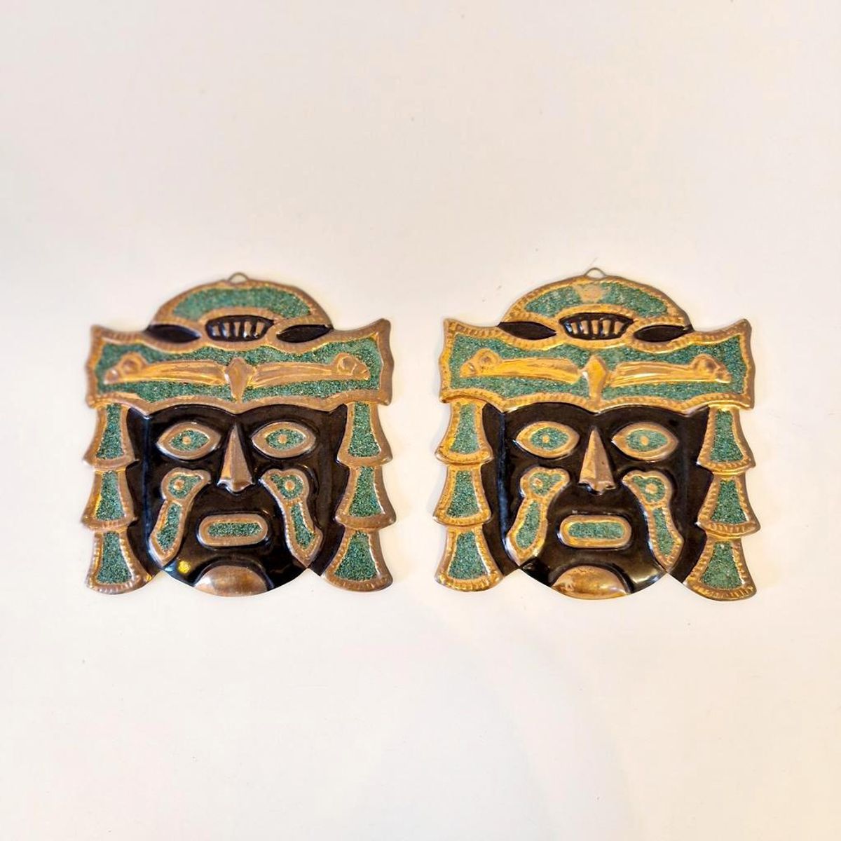 2 Vintage Wand Maskers Zuid Amerikaans image 2