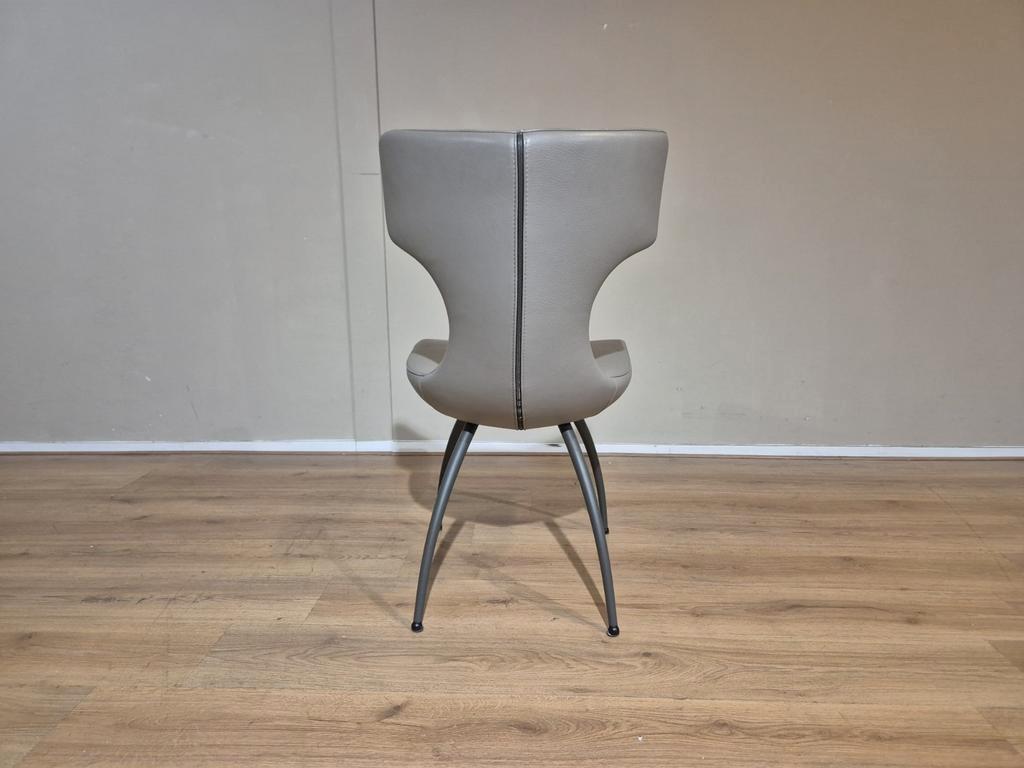 4x Leolux Callas-eetkamerstoelen - Grijs - Leder-nieuwstaat image 2
