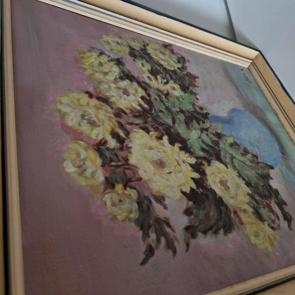 Olieverf Op Doek J Vijn . R Bloemen Schilderij image 6