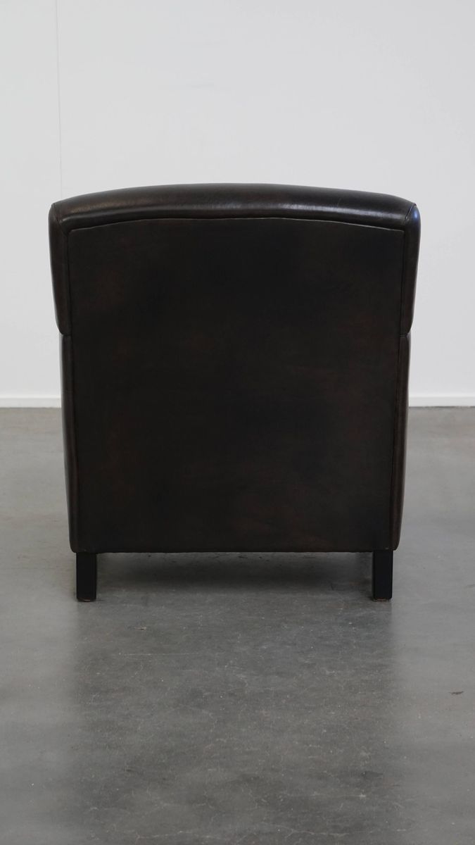 Stijlvolle En Tijdloze Zwart/ Grijze Schapenleren Design Fauteuil/ Armchair Met Comfortabele Zit image 4