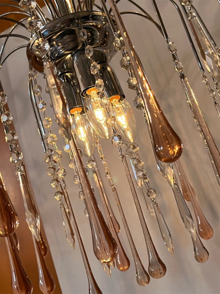 Roze Teardrop Venini Model Chrome Xl Hanglamp Kroonluchter image 5