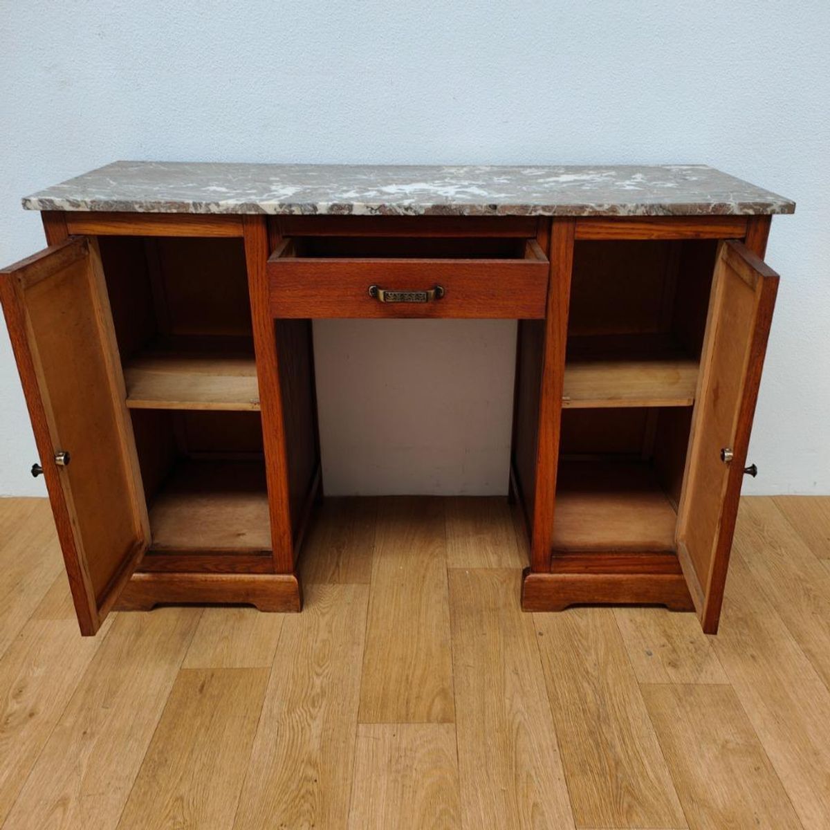 Vintage Antiek Bureau Buro Sidetable Kaptafel Marmer Blad image 3