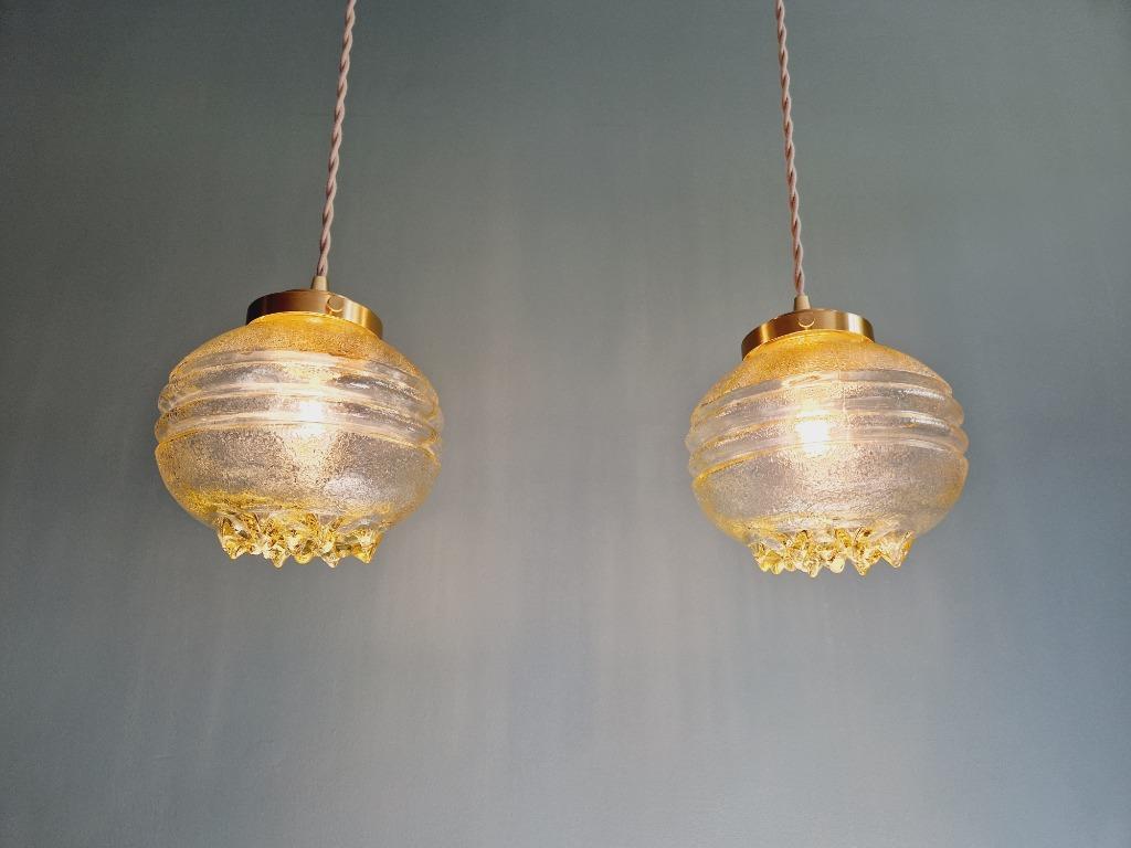 Space Age Gele Transparante Glazen Suspensie (13 Beschikbaar) image 11