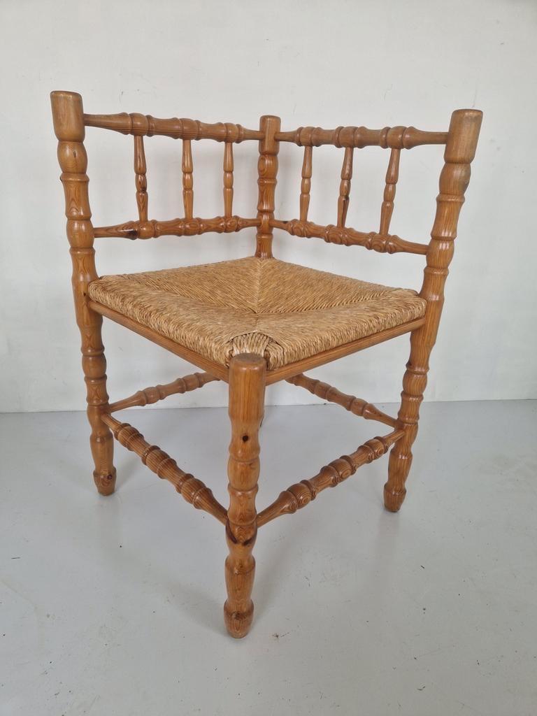 Vintage Bohemian Stijl Bamboe Hoekstoeltje Jaren 70. image 5