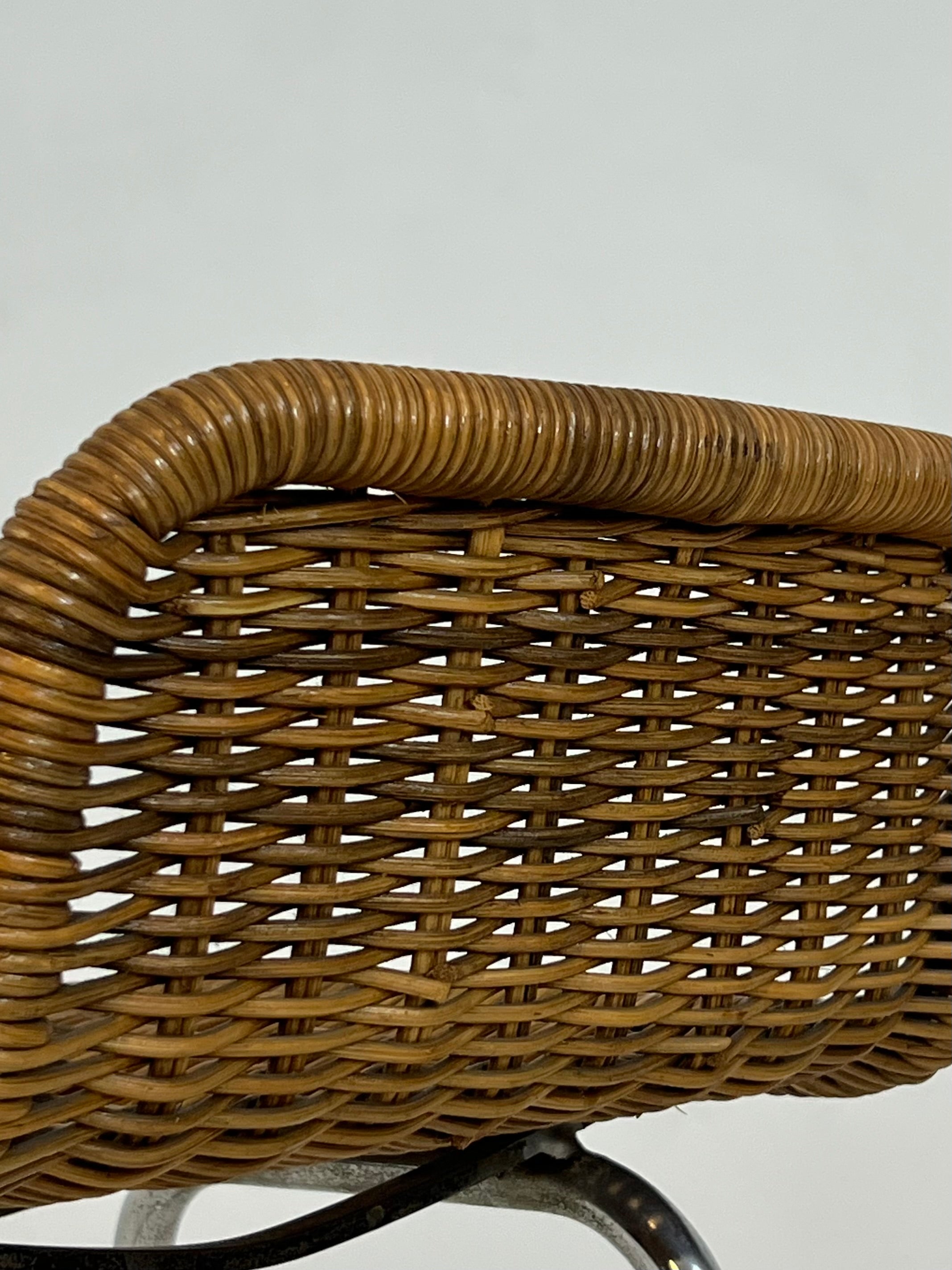 Set Of 2 Vintage Rattan Stools image 7