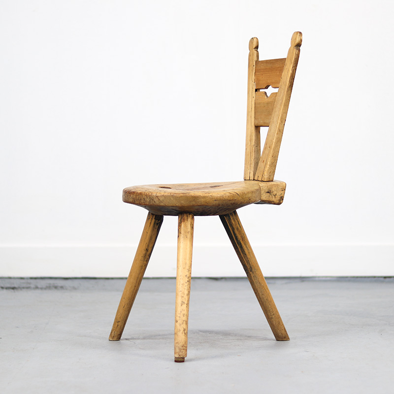 Landelijke Antieke Primitieve Driepoot Stoel image 5