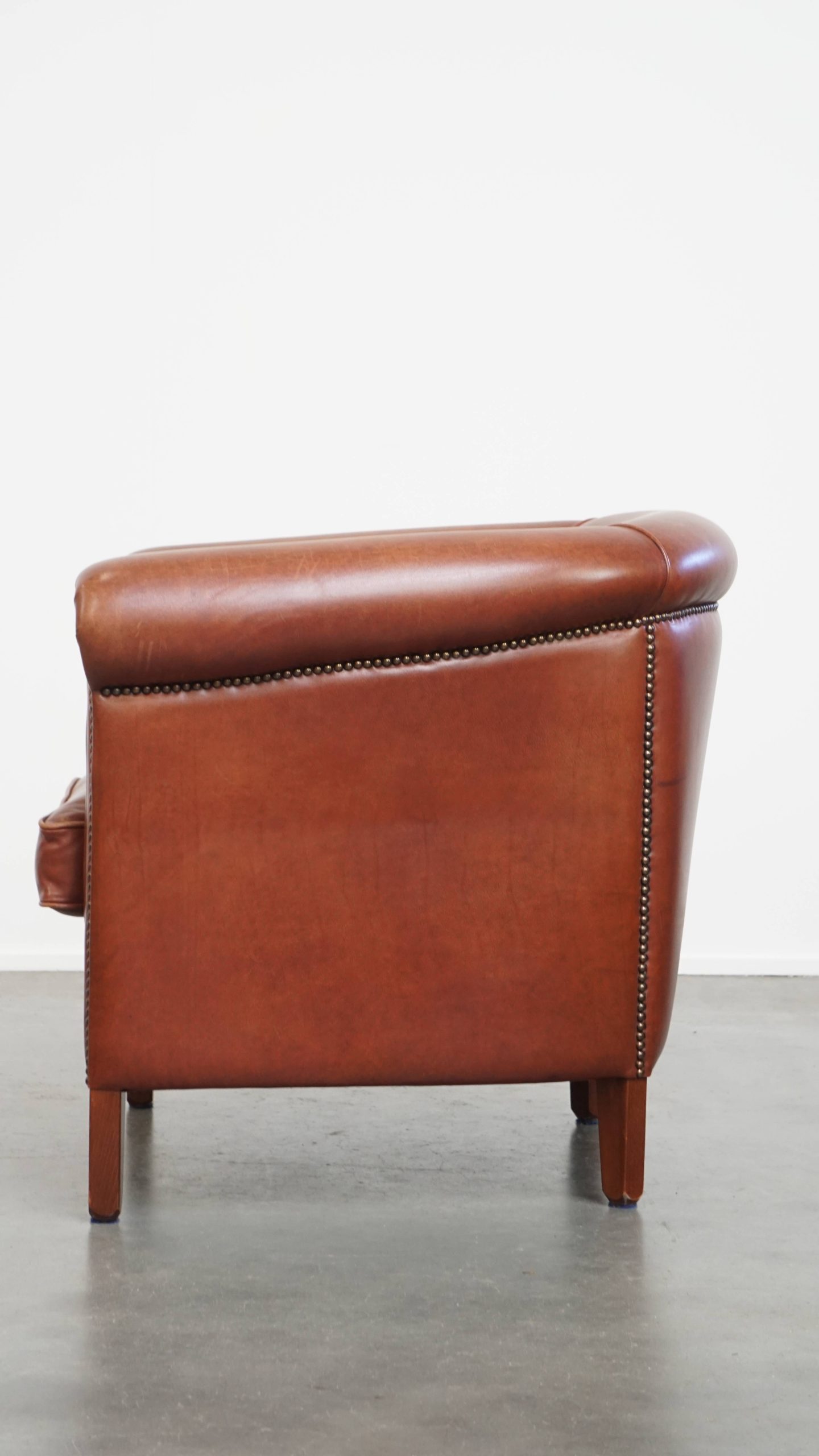 Nette, In Goede Staat Verkerende Rundleren Clubfauteuil In Een Mooie Cognac Kleur image 7