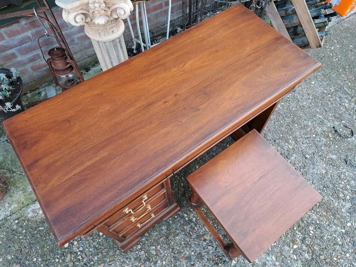 Klassieke Mahonie, Houten Kaptafel, Bureau, Schrijftafel Met image 5