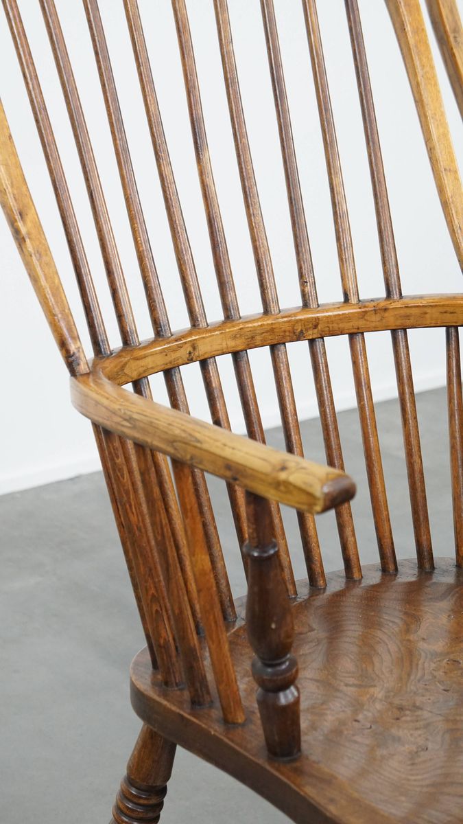 Leuke Set Van 2 Antieke Engelse Windsor Stickback Chairs Uit De 19e Eeuw Gemaakt Van Iepenhout image 14