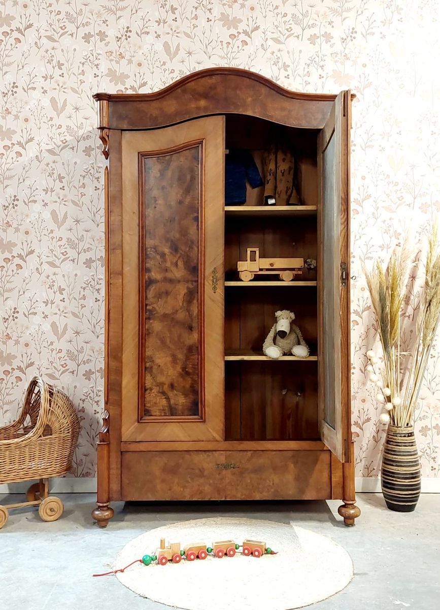 Antieke Noten Houten Art Deco Toogkast/linnenkast Julia image 5