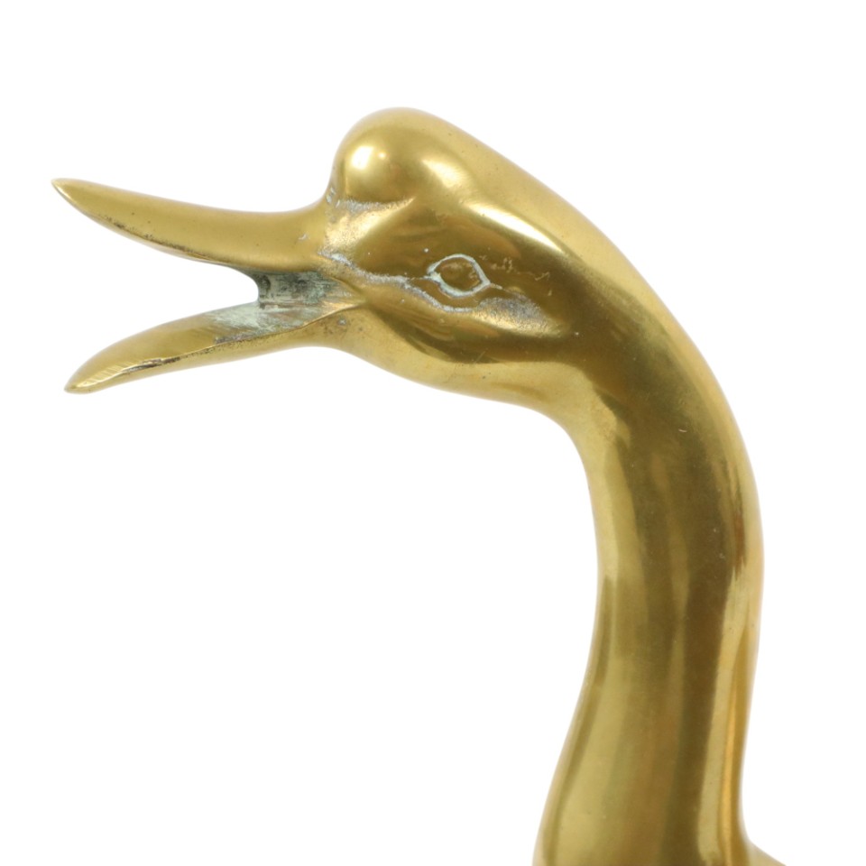 Grote Messing Eend Sculptuur Beeld Seventies 34Cm image 4