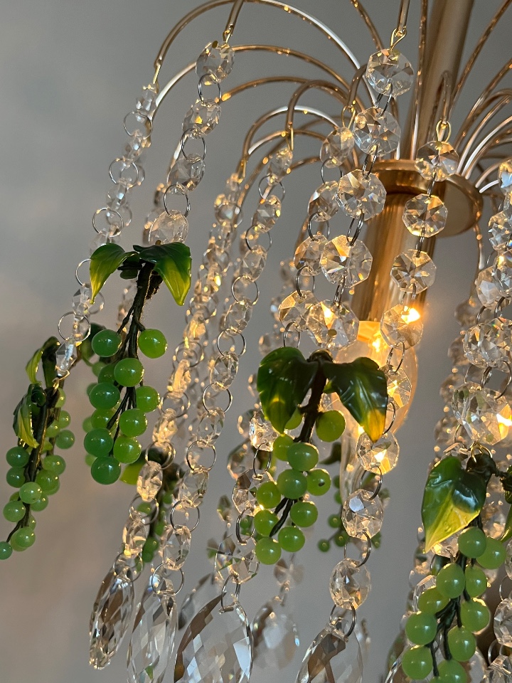 Meerdere Beschikbaar Vintage Murano Groene Druiven Kroonluchters image 9