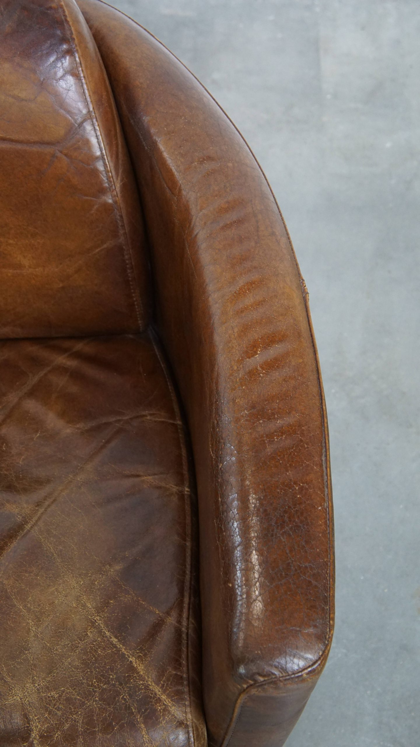 Set Van 2 Unieke En Comfortabele Bruine Rundleren Aviator Design Fauteuils/ Armchairs image 10