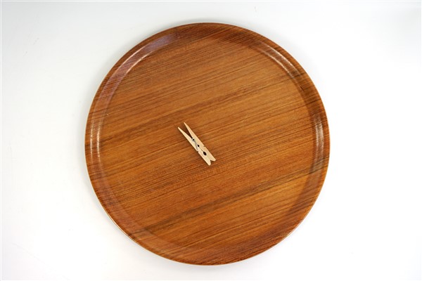 Vintage Dienblad Plywood Rond image 4
