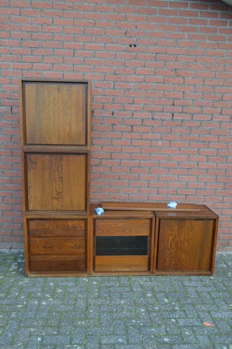 Blokkenkast Eiken Met 1 Muur Schap image 4