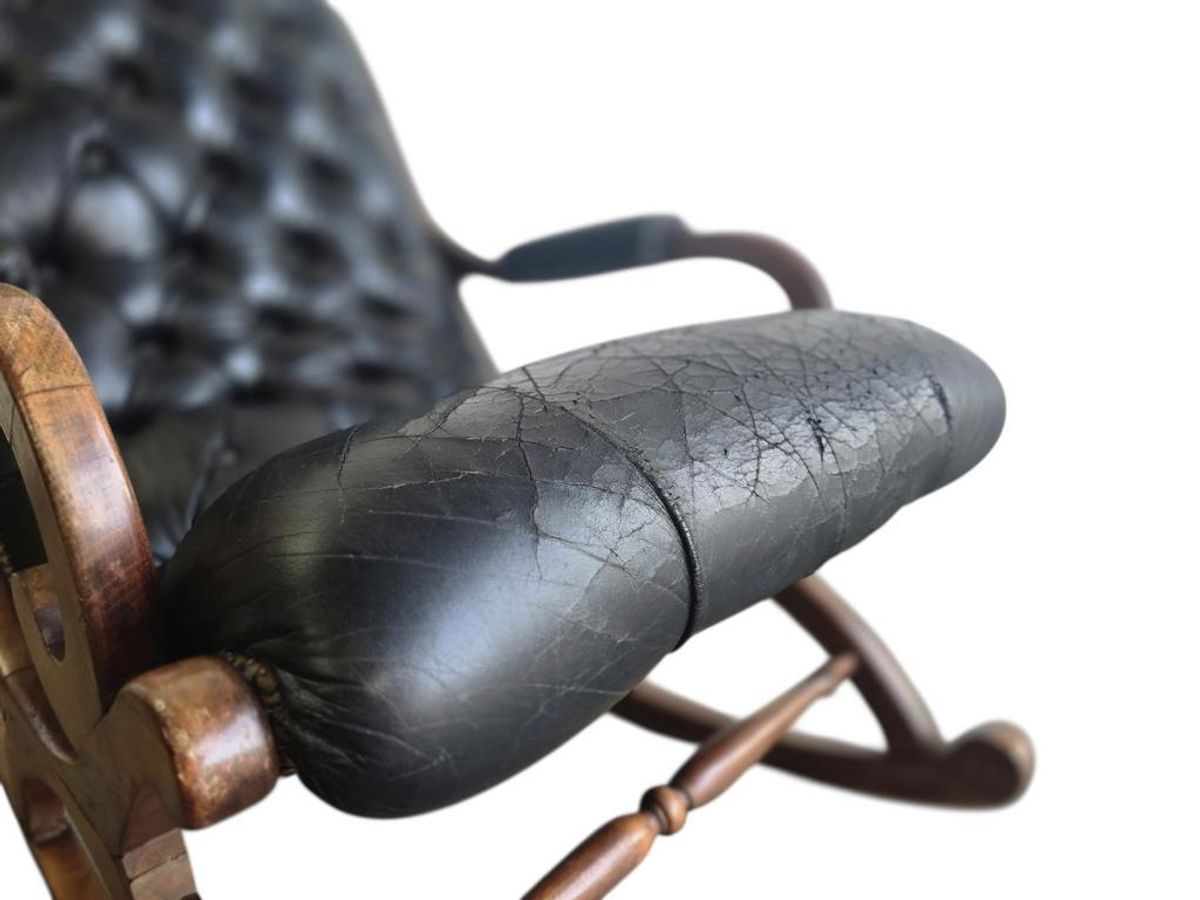 Vintage Chesterfield Fauteuil / Schommelstoel / Loungestoel image 6