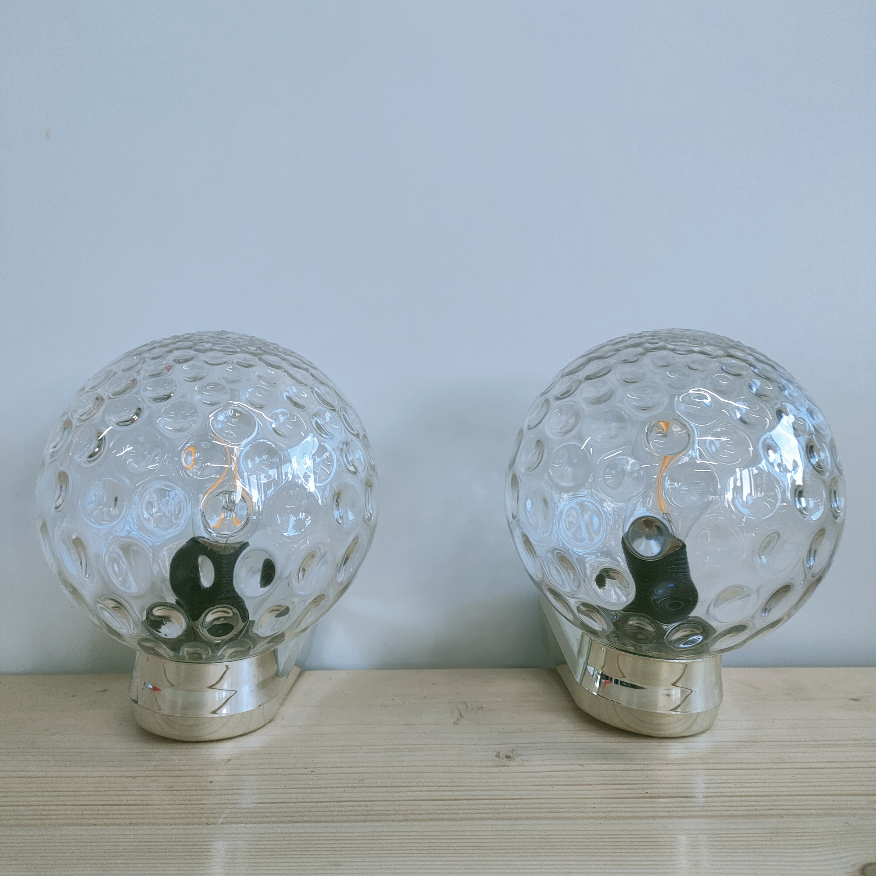 Vintage Herda Jaren 60-70 Bubble Glass Wandlampen image 4