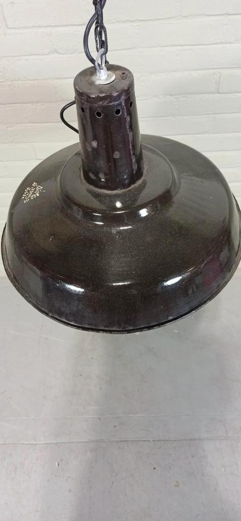 Vintage Industriële Emaille Hanglamp, Zwart image 6