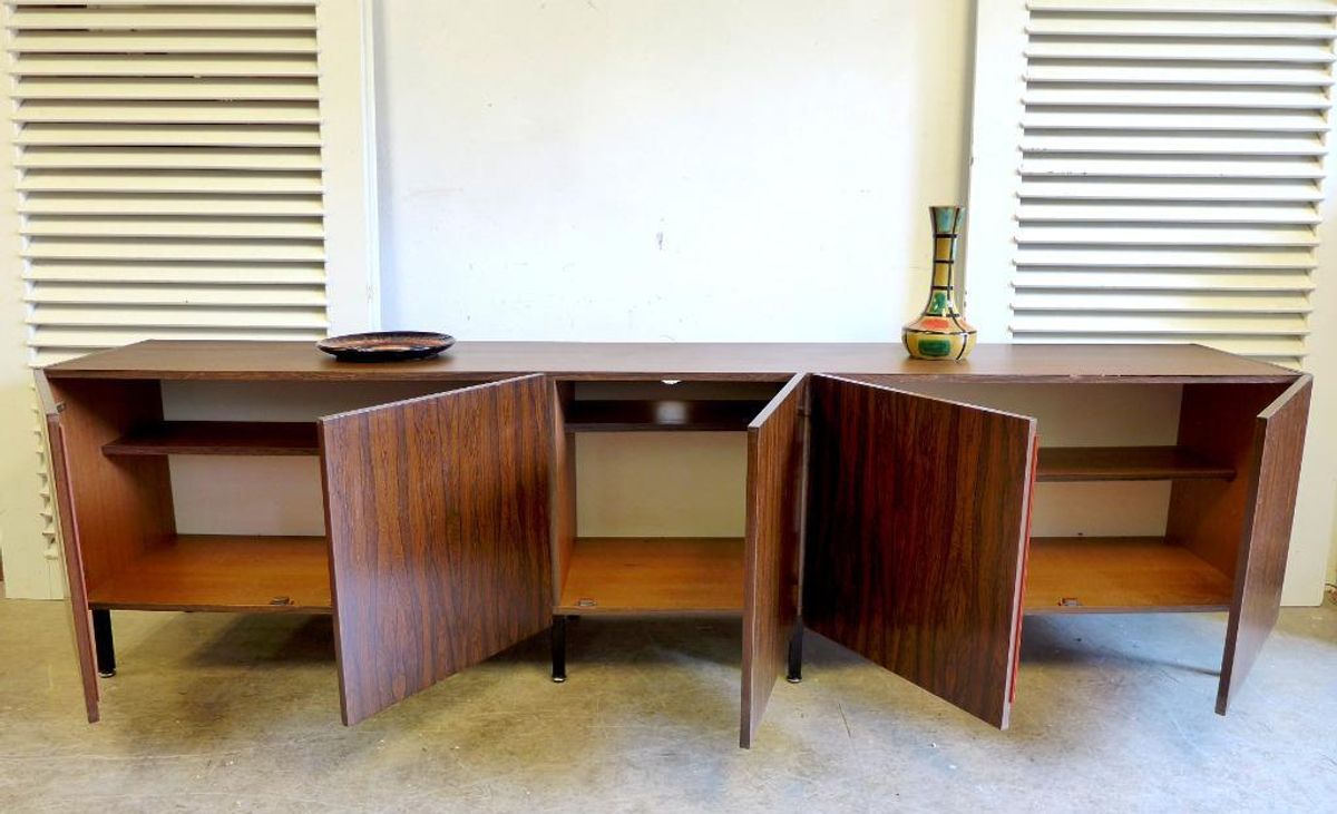 Prachtige Vintage Palissander Lowboard Dressoir 249 Cm image 8