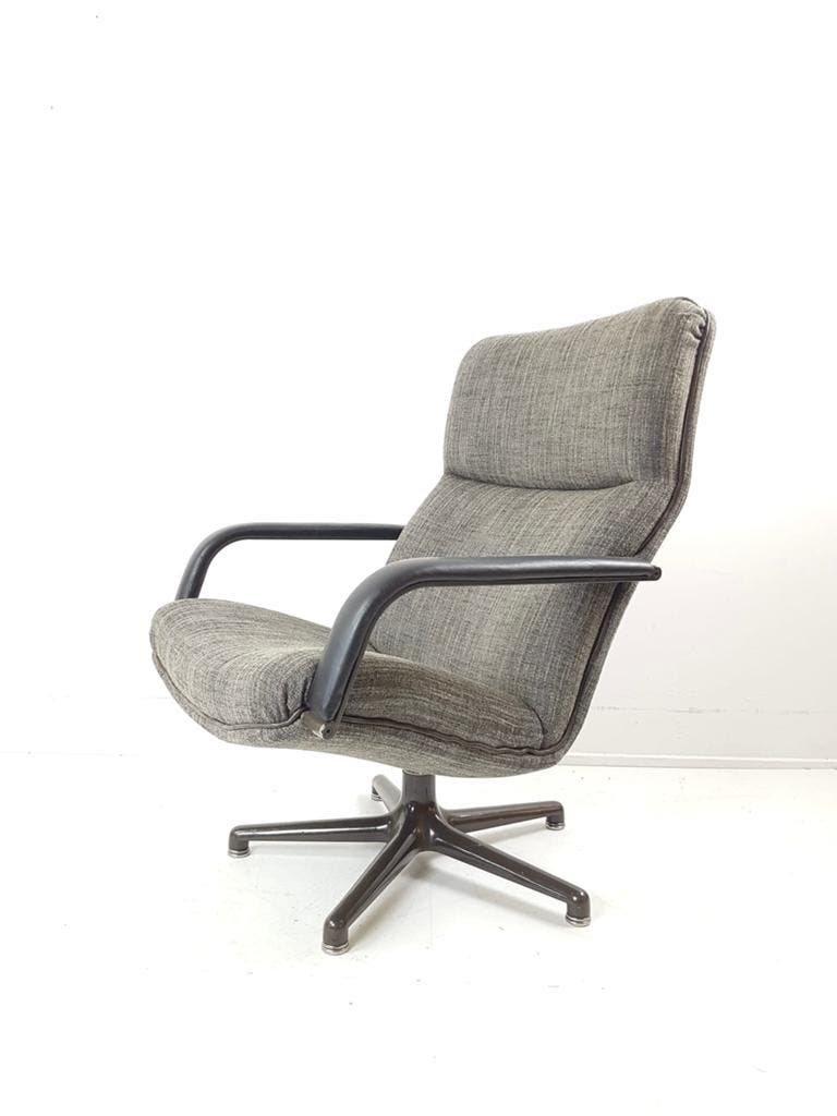 Artifort Draaifauteuil Grijs Bruin F154 Vintage Bureaustoel image 2