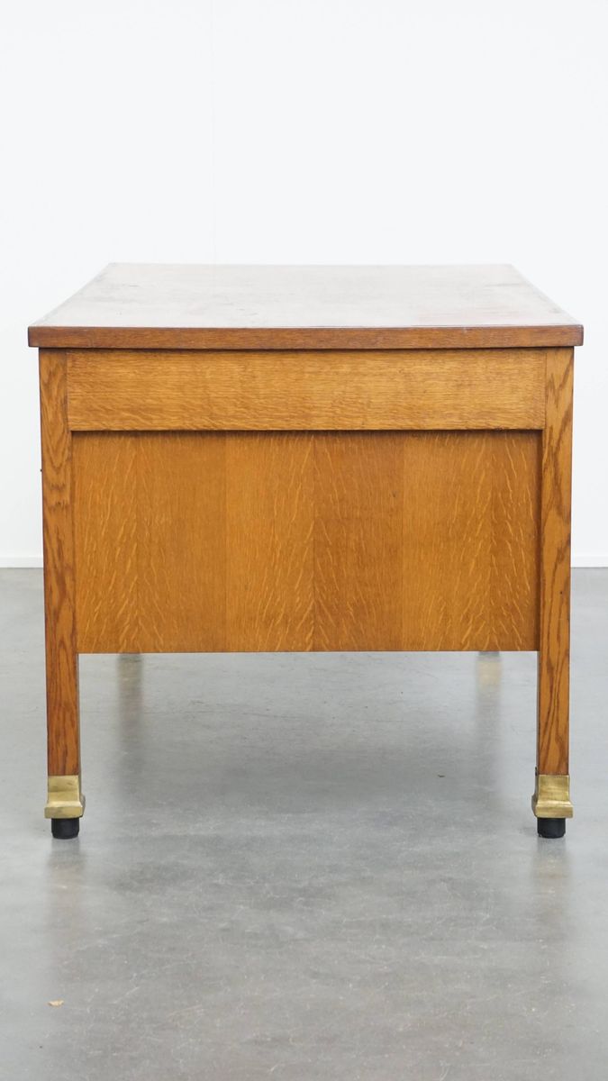 Uniek En Antiek Eikenhouten Art Deco Bureau Uit Begin 20e Eeuw In Amsterdamse School Stijl image 6