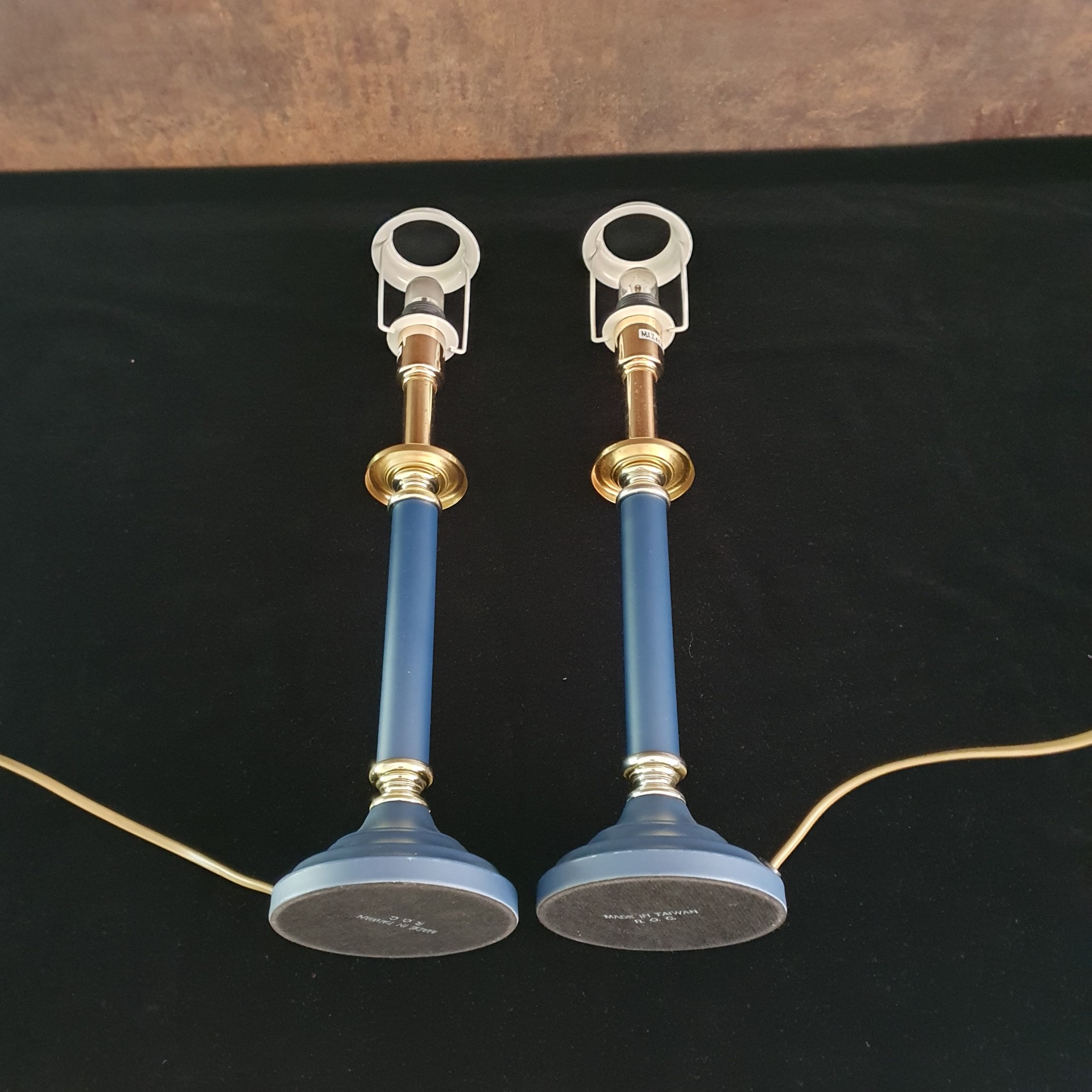 Tafellamp - Bedlamp - Kastlamp - Blauw - Metaal - Met Kap - 2 Stuks. image 9
