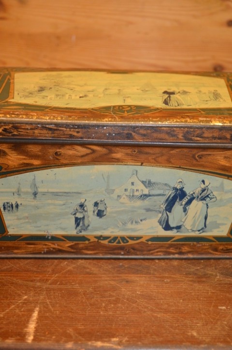 Vintage Blikken Doos Met Illustraties Jaren 1920-1930 image 3