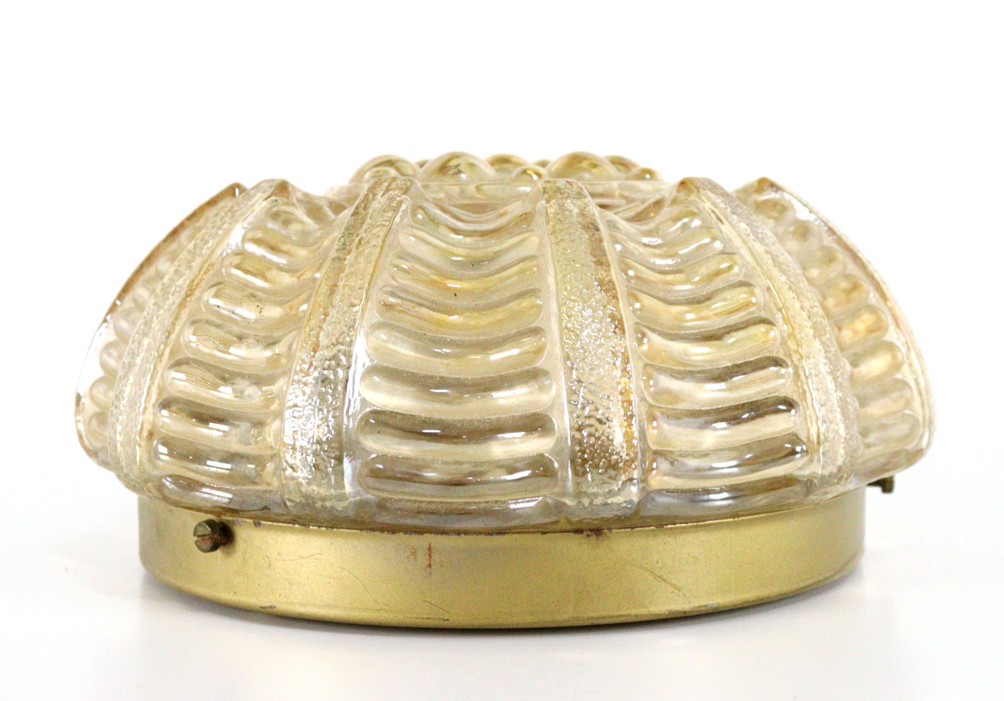Amberkleurige Plafondlamp Plafonnière Vintage Lamp image 11