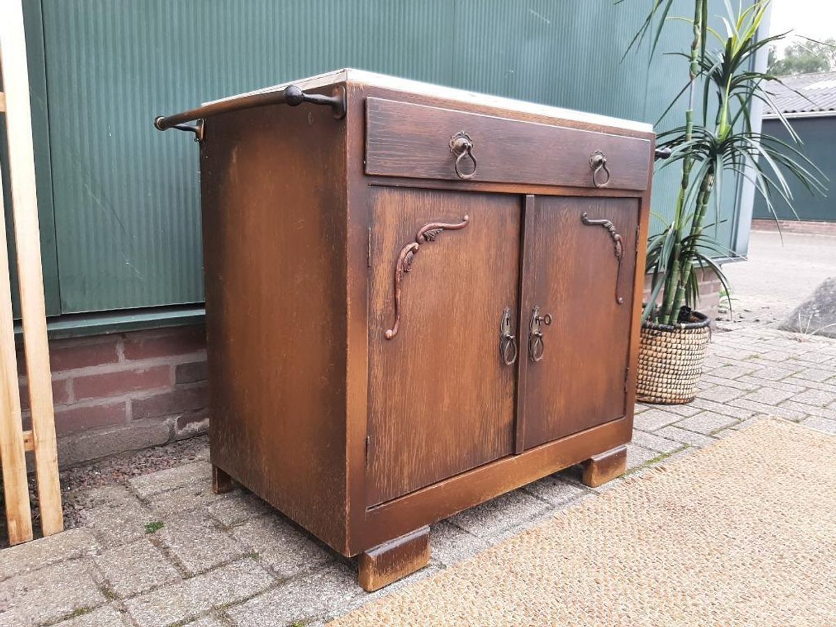 Karakteristiek Oud Kastje Houten Halkastje Badkamerkastje image 7