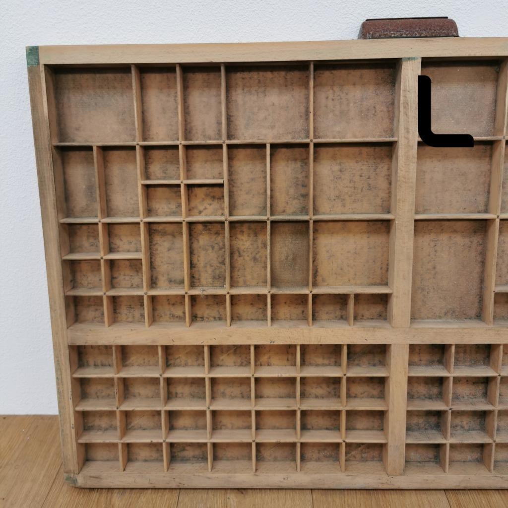 Brocante, Bruine Antieke Houten Letterbak, Wanddecoratie L image 5