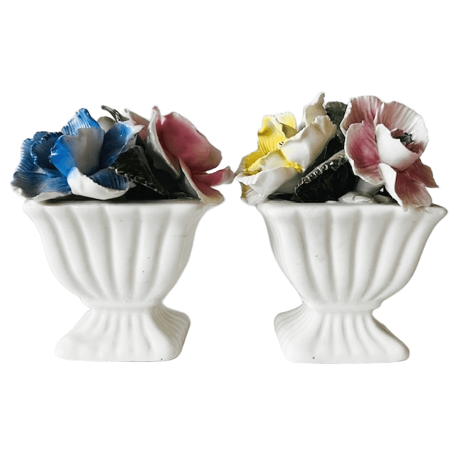 Vintage Royal Thorley Fine Bone China Bloemboeket Beeldje Set 1980’s image 5