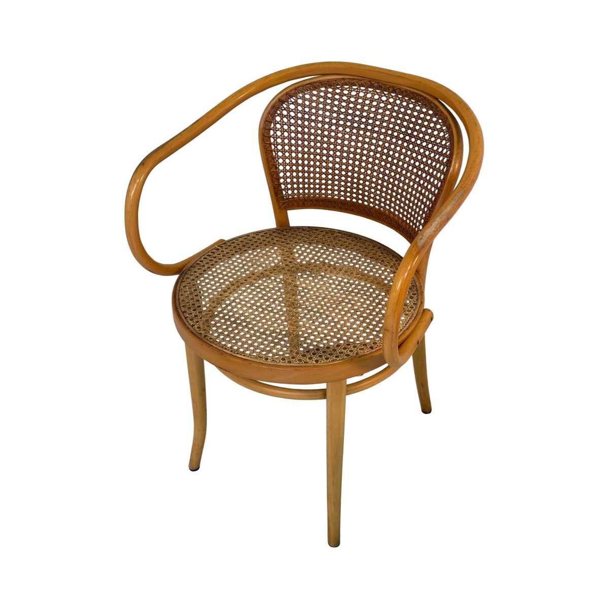 Ligna Drevounia (thonet) - No. 210 - Bentwood Chair With Wicker / Rattan Seating image 5
